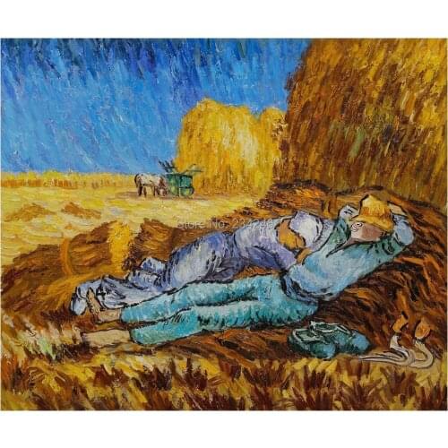 Handmade Wall Painting Vincent Van Gogh Noon: Rest from Work Landscape Oil Painting on Canvas Home Decor Impressionist