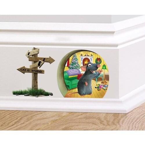 Removable Little Mouse Hole Decal Art Mural Home Decor Wall Sticker Wallpaper