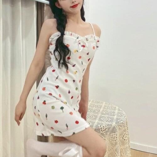 Sweet Floral Print Strap Dress Women Elegant Kawali Bow Sexy Party Mini Dress Female Beach Summer Outdoor Cute Dress 2021 New