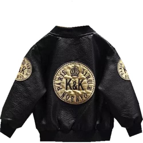 Boys Skin PU Outerwear Autumn Winter Kids Fashion Thick Velvet Jackets For Baby Boy Kids Coat Clothes Teens Tops 2021 New 4 5 6