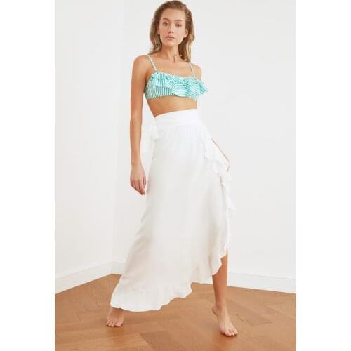 Flywheel Detailed Viscose Skirt Spring / Summer Casual Beach Style