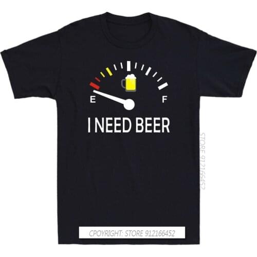 Funny Drinking I Need A Beer Meter Mens T Shirt Retro Cotton Tees Vintage New Design Tshirt Men Top