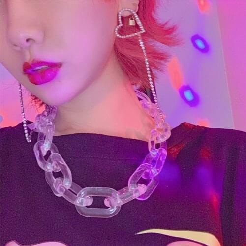 2019 New necklace Unique Design Big Plastic Resin Chain Necklace For Women Fashion Jewelry Matte Bright Color Necklace