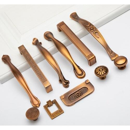 1PCS Chinese Retro Copper Zinc Alloy Cabinet Handles and Knobs Drawer Door Pulls Furniture Hardware