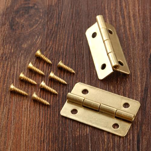 10Pcs 30*21mm Jewelry Boxes Decorative Hinge Mini Door Cupboard Cabinet Hinges Furniture Fittings Furniture Hardware with Screws