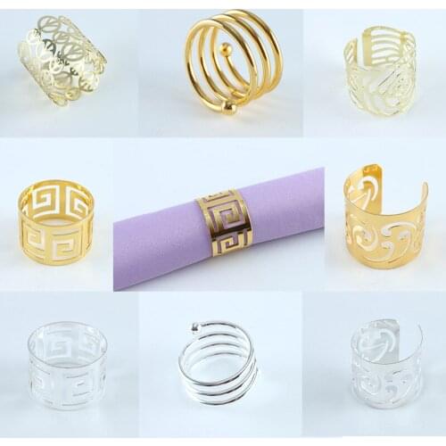 10Pcs Table Napkin Ring Wedding Decoration and Accessories Metal Individual Napkin Rings Table Decoration for Home Dinning Eco