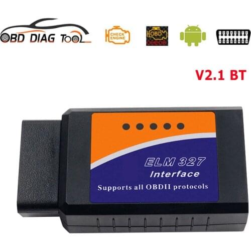 2021 BT ELM 327 V2.1 OBDII Interface OBD Auto Diagnostic Tools Super Mini ELM327 OBD2 Car code reader work on Android & PC