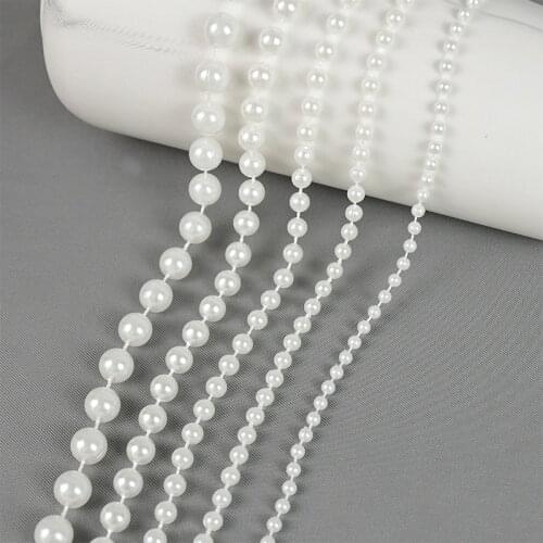 3m Imitation Pearl Crystal Beads Chain Trim For DIY Wedding Party Background Decor Garland Handmade Curtain Craft Accessories