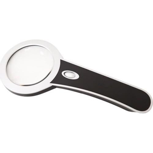 6X Handheld High-definition Magnifying Glass with Light LED Magnifying Glass Plastic Magnifying Glass 75mm Acrylic Optical Lens