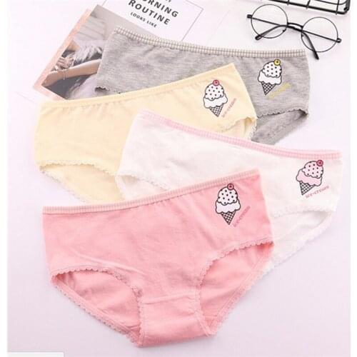 7 Pcs Cotton Underwear for Girls 2019 New Children Soft Panties Teenages Candy Color Briefs TWY-2823-7P