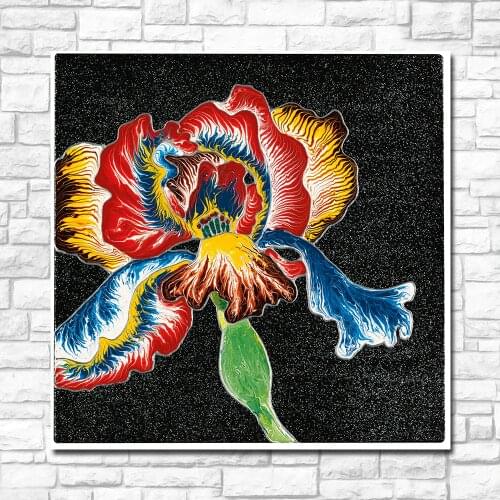 Abstract Art Print Oil Painting Folwer Iris For Home Decor On Canvas Modern Wall Art Canvas Print Canvas Painting Unframed