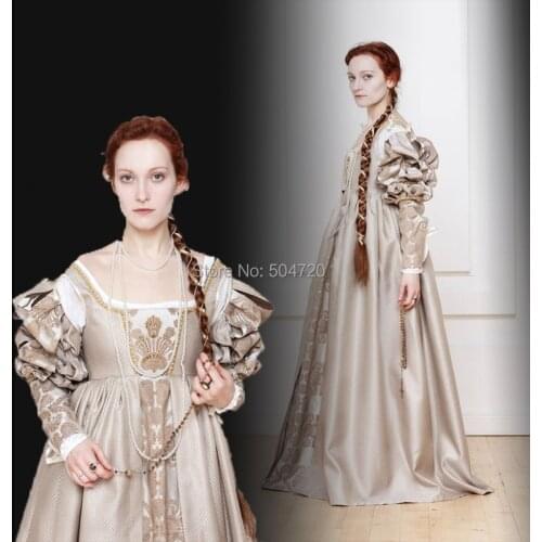 Tailored!NEW Royal 18 Century French Duchess Retro medieval Renaissance Reenactment Theatre Civil war Victorian dress HL-361