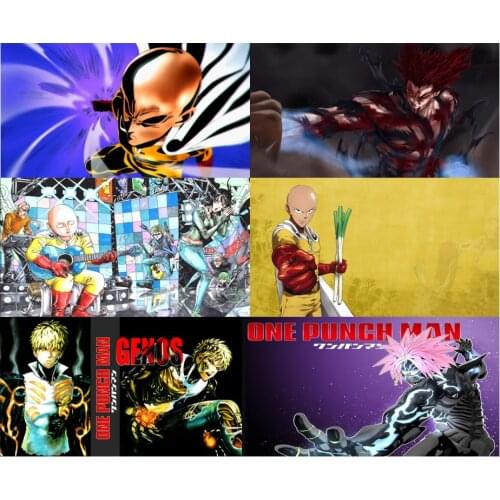 One Punch Man Anime Large Wall Poster Saitama Garou Genos Canvas Art Prints,50 x 70cm,No Frame