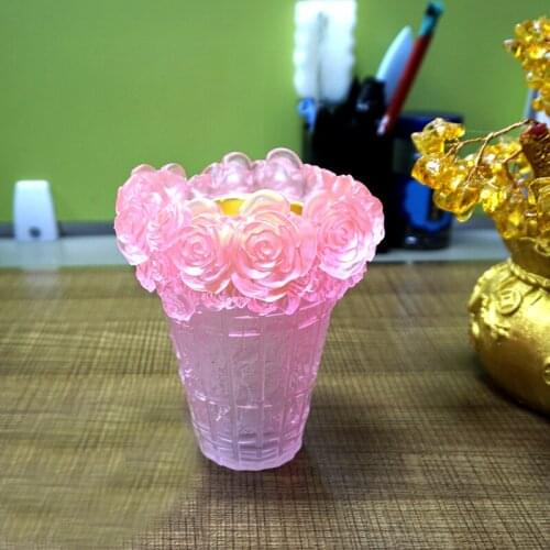 Arab Home Deco Eastern High-end Roses Design Vase Flowers Container Color Glazed Pot Fascination Luxry Artwork Desktop