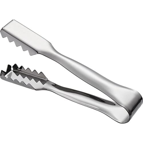 Stainless Steel Bar Ice Ball Tong Clip Barware Bread Buffet Tongs Bakery Bread Beverage Store Ice Cube Serrated Clips