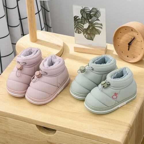 Childrens Chelsea Boots Plus Cotton Baby Girl Outdoor Kids Cotton Boots Slippers Pink Shoes Family Cotton Shoes for Toddler Boy