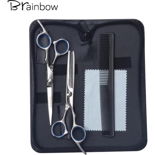 Brainbow 6''Hair Scissors Stainless Steel Hair Salon Trimmer for Home&Family Cutting Thinning Haircut Hair Styling Tools