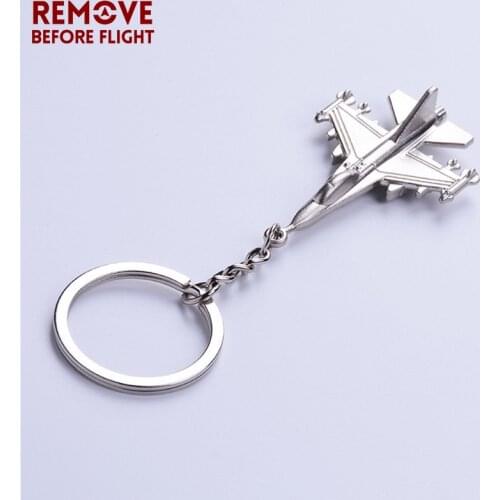 Remove Before Flight Creative Combat Aircraft Key Chain for Aviation Gifts Metal Plane Keychain Brand Jewelry Key Ring Chain