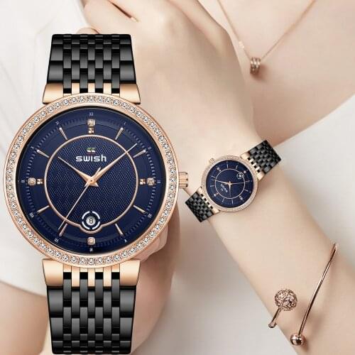 Womens Luxury Bracelet Quartz Wristwatches Creative Ultra Thin Rosegold Dress Watch for Women Waterproof Relogio Feminino 2021