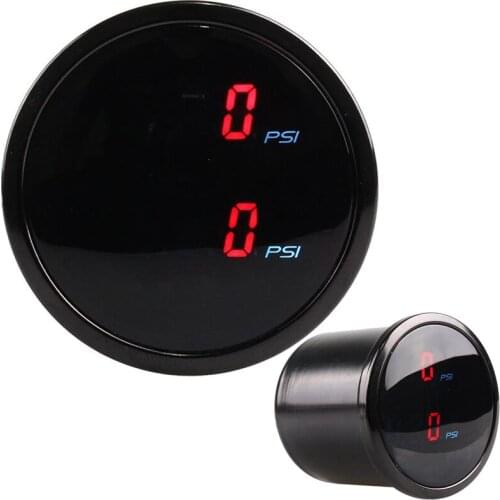 2Inch 52mm RED LED 290PSI Dual Air Pressure Gauge Air Suspension Air Ride Gauges + 2pcs 1/8NPT Electrical Sensors Boost Gauges