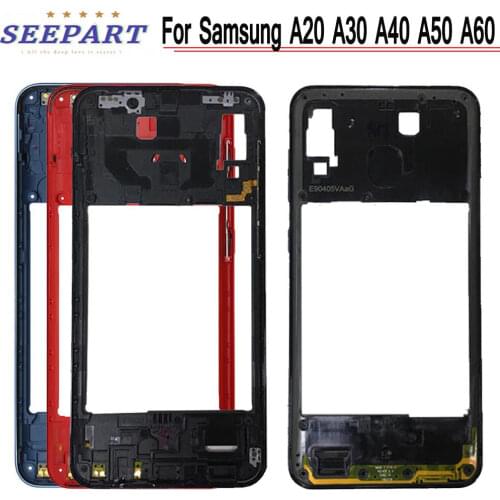 For Samsung Galaxy A20 A30 A40 A50 A60 Middle Frame Housing Case A205 A405 A305 A505 Middle Frame Bezel Middle Plate Replacement