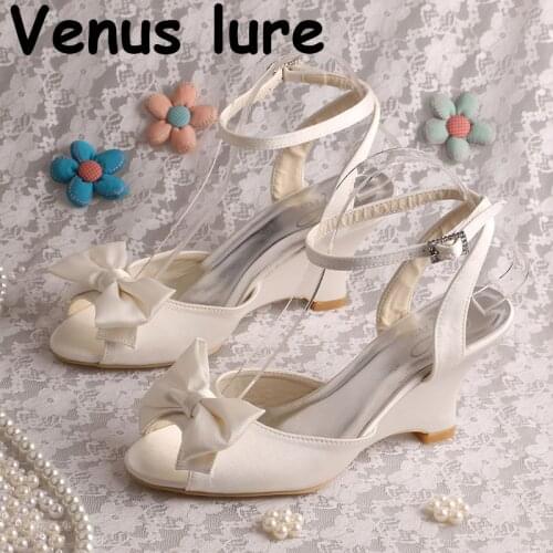 Elegant Shoes Womens for Wedding Open Toe Summer Occasion Sandals Ivory Satin