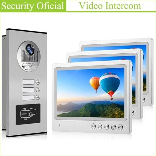 Intercom Kits 9 inch Color Video Door Phone Network Cable Connect Outdoor Station Multi Apartment Building Video Intercom System