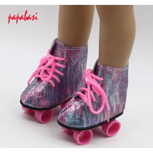 Hot sell skating shoes & Boots suitable fits 43cm baby new doll and 18inch Girl doll as the best gift
