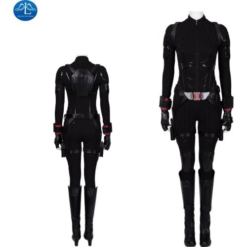 ManLuYunXiao Superhero Widow Cosplay Costume Black Natasha Romanoff Cosplay Jumpsuit Halloween Costumes for Women Adult Outfit