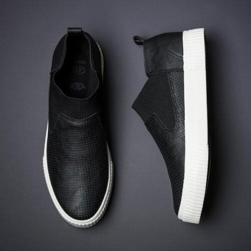 New Mens Shoes Low Loafers For Casual Shoes Man Men Leisure Hollow Cansual Leather Sneakers Lazy Summer Mesh Breathable Sandals