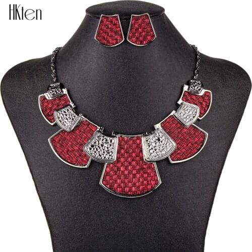 MS1504446 Fashion Jewelry Sets Hight Quality 2 Colors Necklace Sets For Women Jewelry Black Zinc Plated Fabric Unique Design