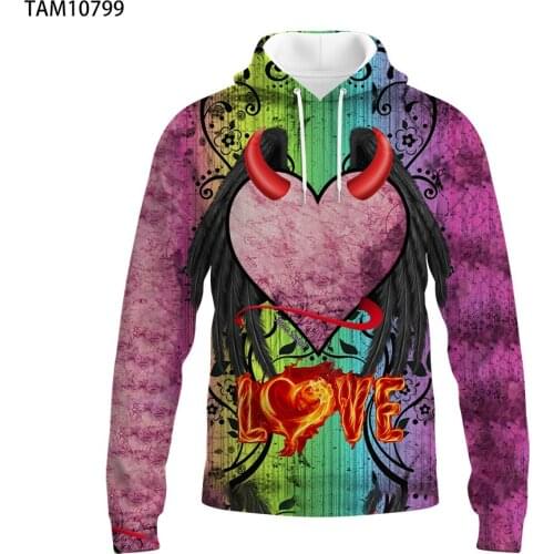 2021 New Love Hoodie Boys And Girls 3D Printed Sweatshirt Pullover Long Sleeve Street Dress Boys And Girls Casual Jacket
