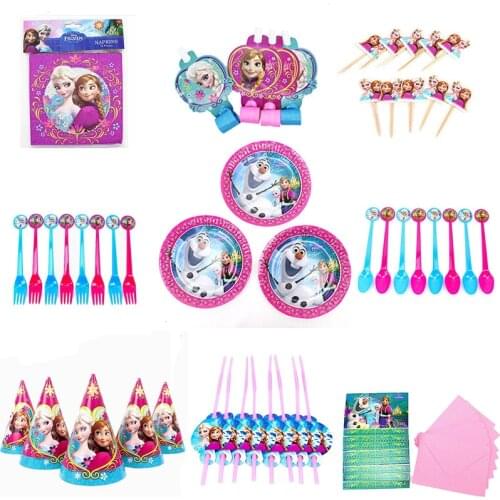 Disney Anna and Elsa Princess Frozen 2 Theme Party Decoration Disposable Tableware Kids Birthday Party Deco Supplies Baby Shower