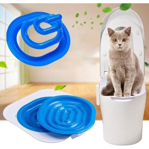 Pet Plastic litter Box Tray Kit Professional Trainer Pet Cat training Toilet Seat Clean Kitten Healthy Cats Human Toilet Cat Mat