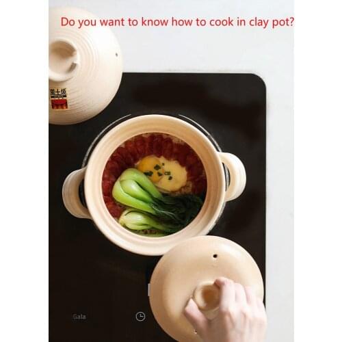 Plain pottery, grass and wood casserole, stewed soup pot with two ears, high temperature resistant open fire gas casserole