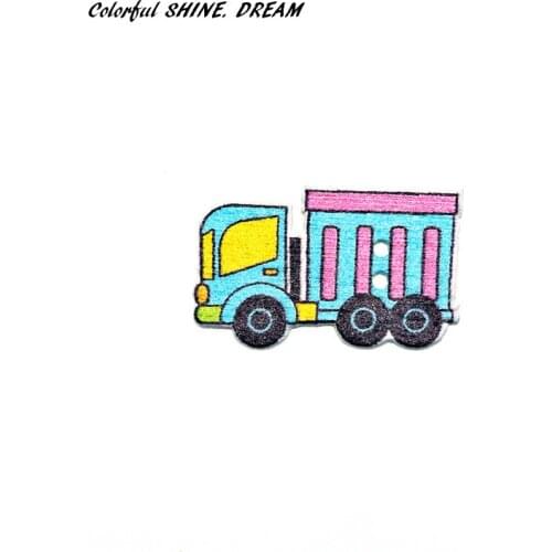 12pcs Wood Buttons Mixed Color Big Truck Cartoons Sewing Button Scrapbooking Embellishments Crafts Decorative 29X18mm