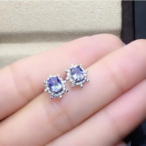 The best gift for Anniversary Tanzanite Earring Natural And Real 925 sterling silver Tanzanite Earring