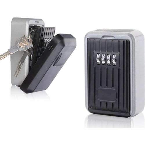 Key Safe Storage Organizer Boxes with 4 Digit Password Spare Keys Metal Secret Organizer Box Home Office Key Hidden