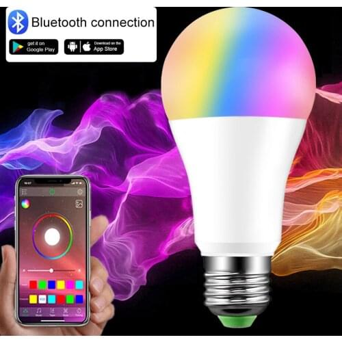 15W Smart Light Bulb B22 110V 220V Happy Lighting APP/ Music Control Bluetooth LED Bulbs E27 For Home Decoration Colorful