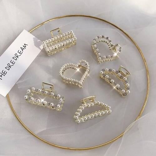 New Luxury Pearl Rhinestone Grab Clip South Korea Bangs Clip Hair Clip Hairpin Diamond Hairpin Hairpin Women Barrette Hair Claw