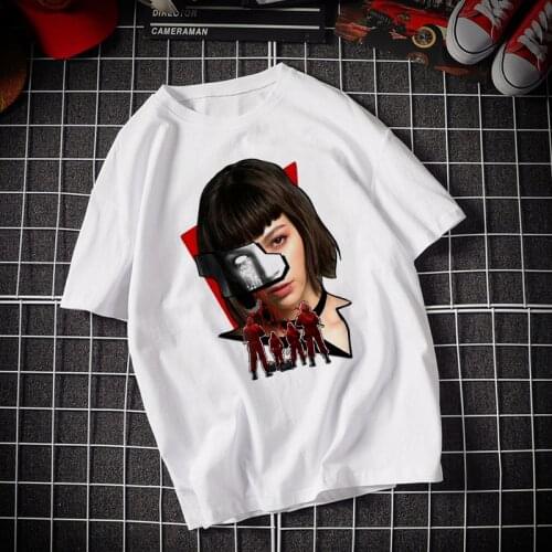Women Vogue Casual Dali Mask Casa De Papel T-shirt Top women Fashion Soft Casual White T shirt Female Tumblr Clothing