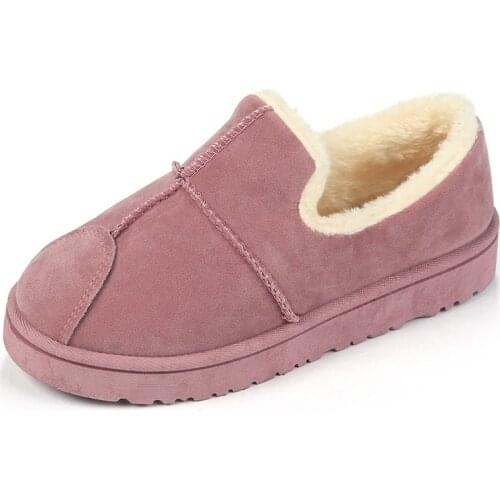 Cotton shoes womens winter plus velvet short boots Korean version of the wild snow boots womens short flat nude boots