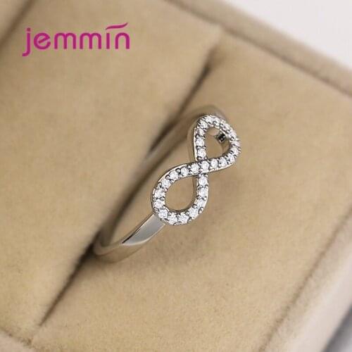 925 Sterling Silver Crystal Love Ring For Women Girls Wedding Engagement Fashion Jewelry Anniversary Gift Wholesale