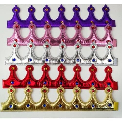 Gold Crown King Queen Princess Fancy Dress Accessory Adjustable Kids Adult Props Cosplay Party Hats