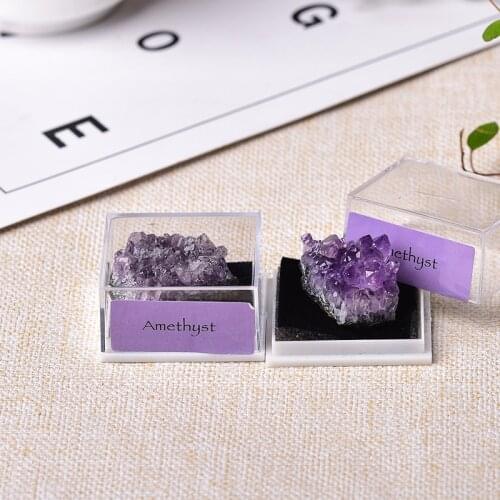 1Box Natural Mineral Specimen Raw Crystals Ore Mineral Ornaments Healing Stone Home Decor Teaching Specimens Gifts for Children