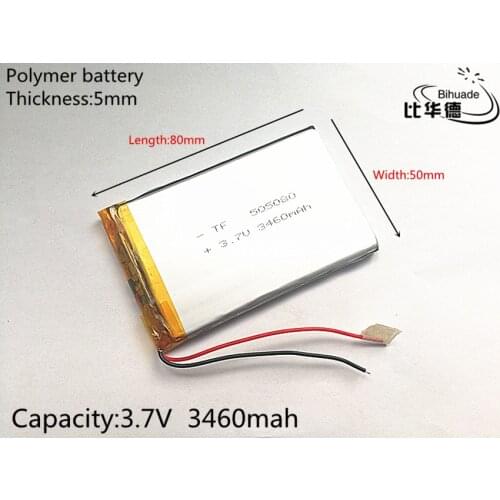 1pcs Polymer battery 3460 mah 3.7 V 505080 smart home Li-ion battery for dvr mp3 mp4