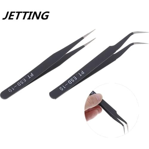 1PC Micro Point Curved Straight Tweezers Fine Tip Stainless Steel