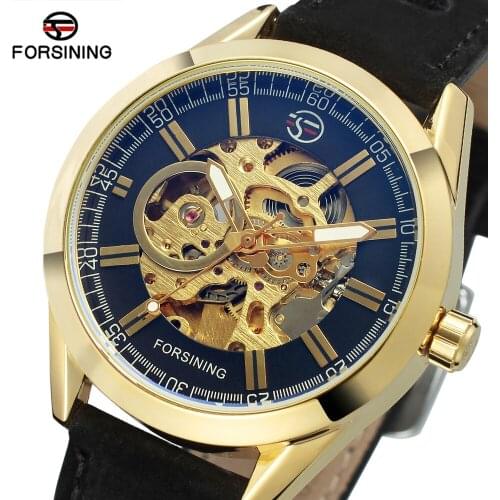 2018 FORSINING Simple Top Brand Men Fashion Watches Casual Auto Mechanical Genuine Leather Strap Wrist Watches Waterproof Clocks
