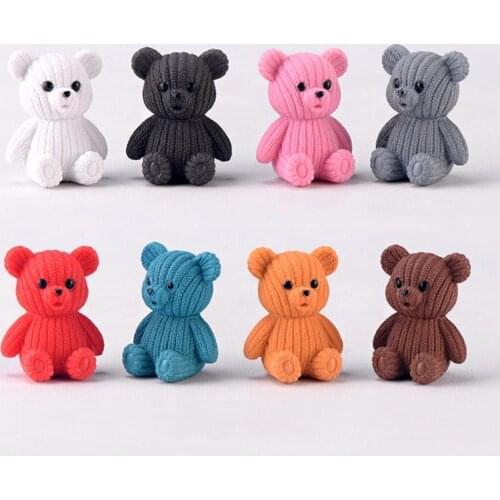 2019 popular party home decoration accessories Cute plastic teddy bear miniature fairy Easter animal garden figurines home decor