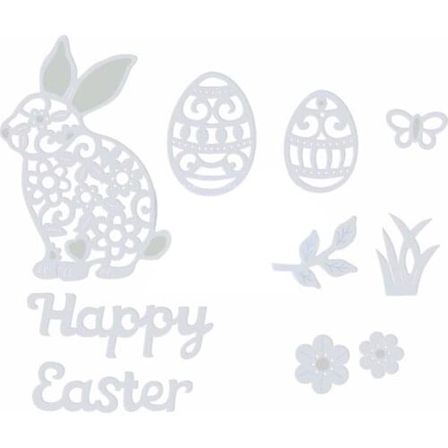 2020 New Easter Eggs Bunny and English words Metal Cutting Dies For Cut Paper Craft Making Album Card Scrapbooking NO Stamps Set